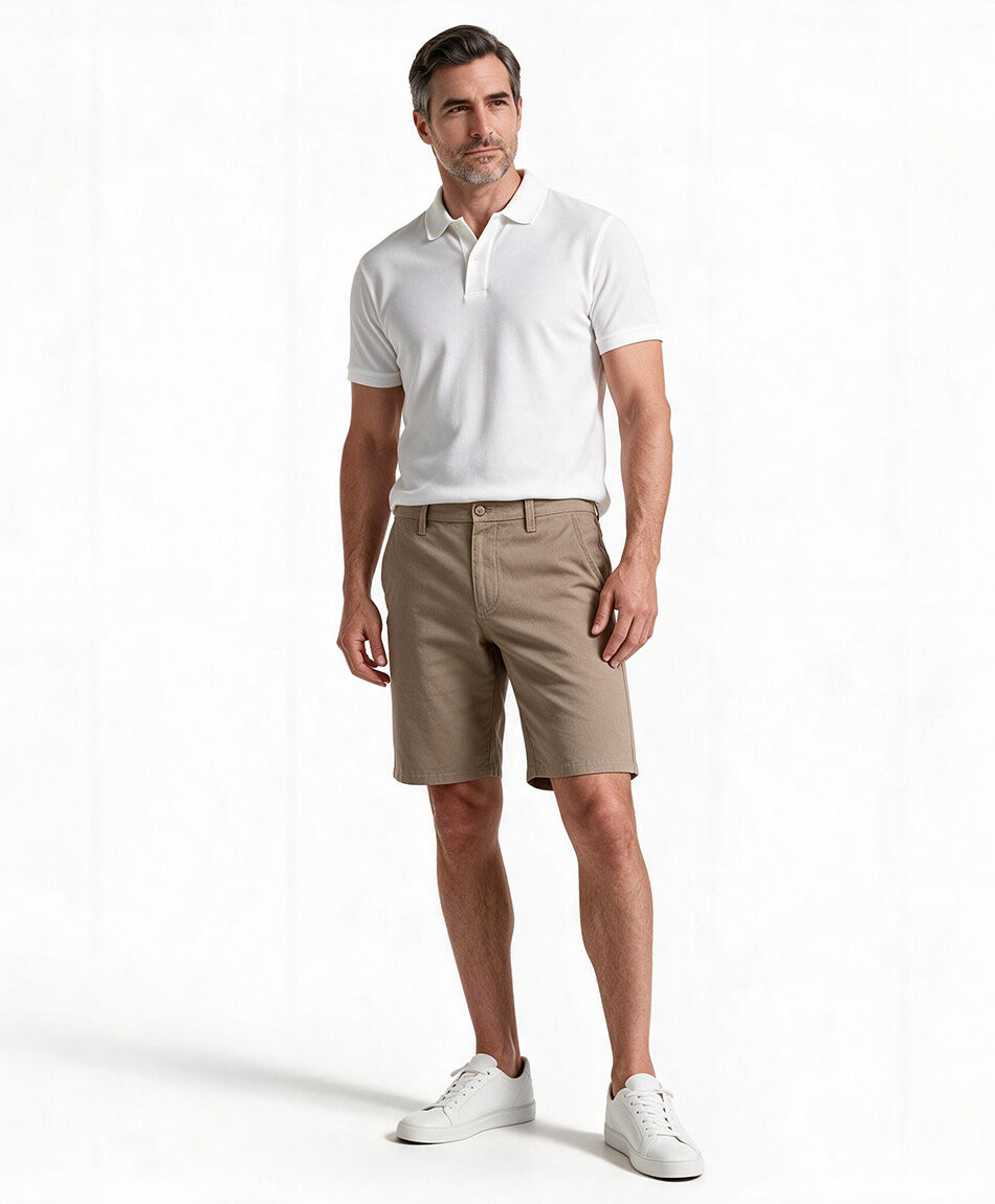 Short hombre textura beige algod&oacute;n