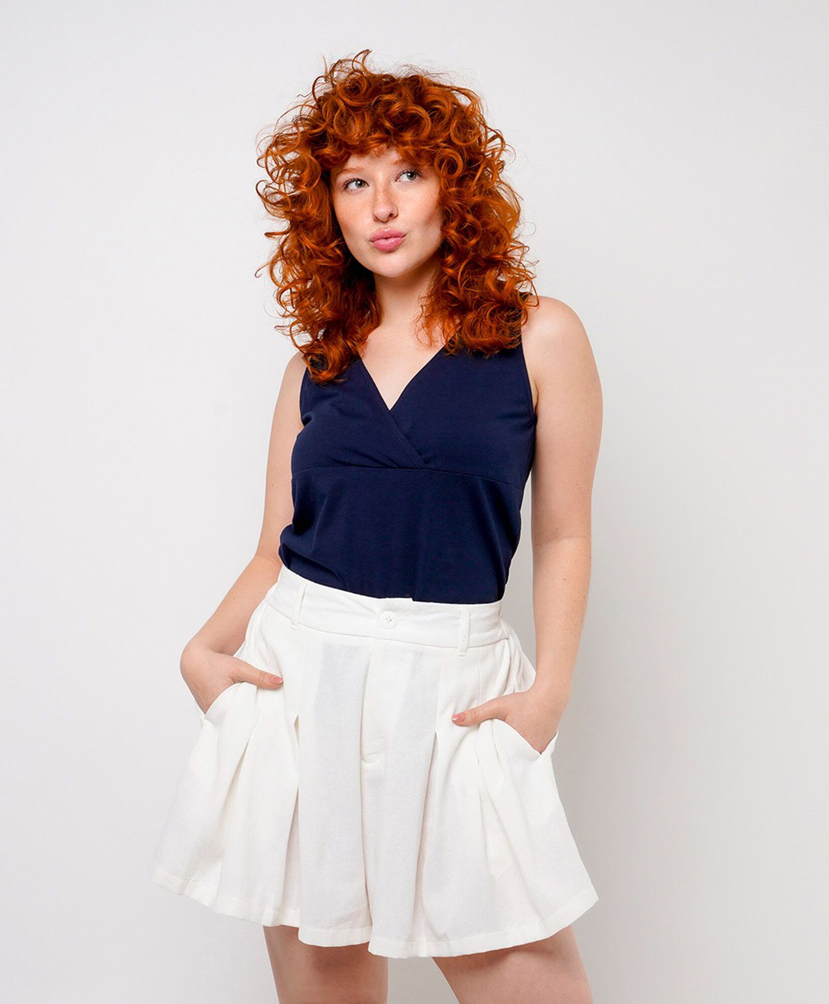 Short mujer bolsillos tableada Short mujer bolsillos tableada