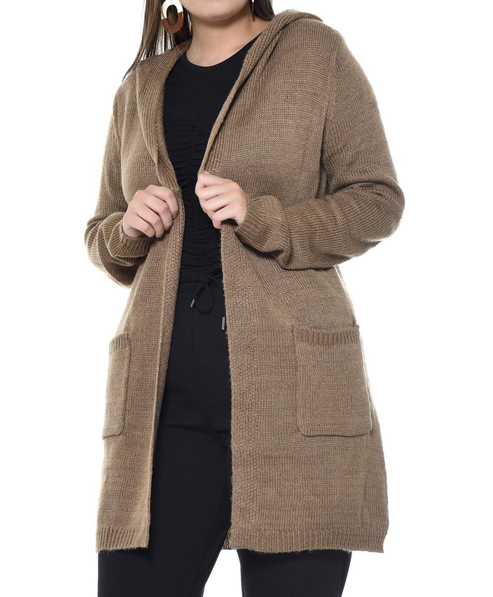Cardigan capucha bolsillos Cardigan capucha bolsillos