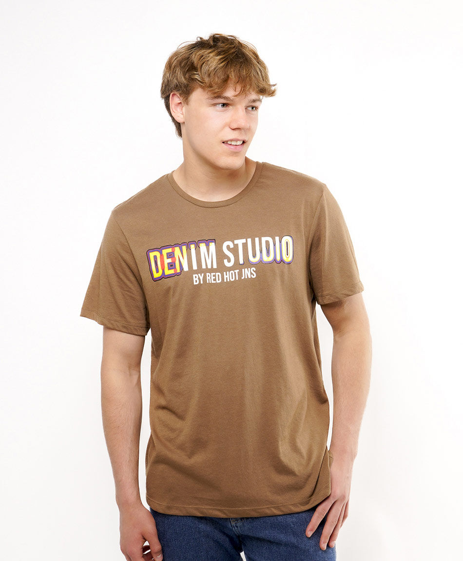 Polera hombre estampada denim studio