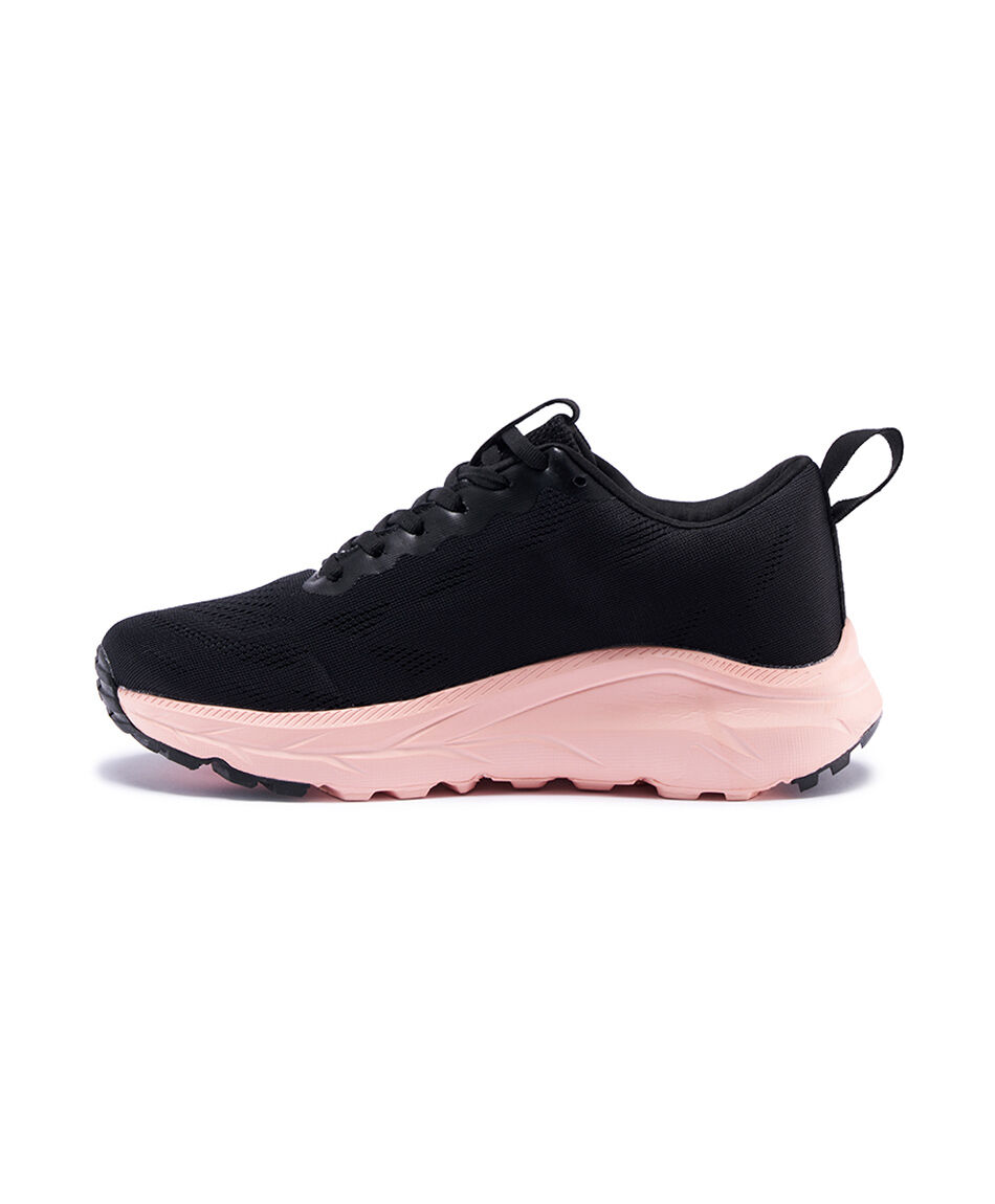 Zapatilla deportiva mujer rosa y negra
