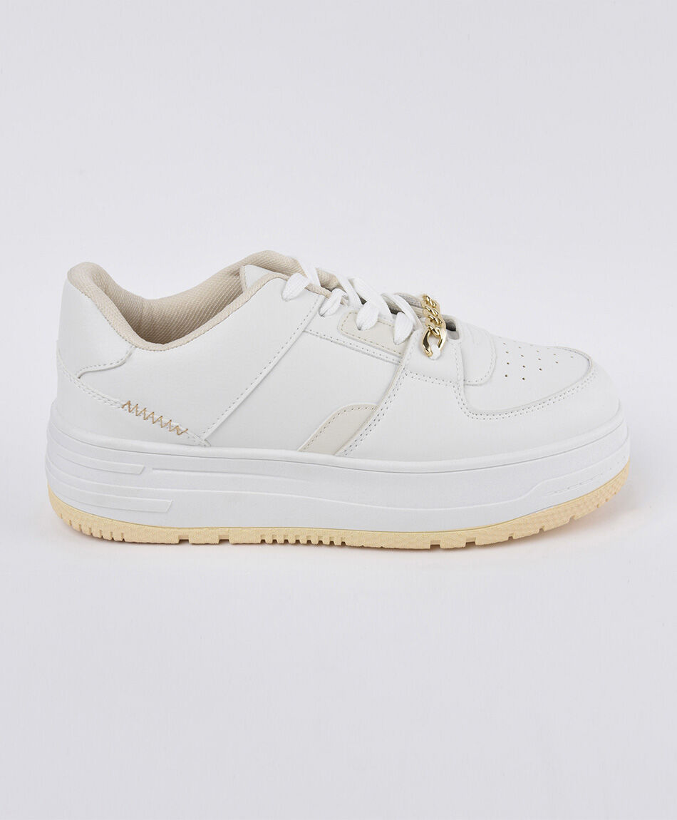 Zapatilla mujer cadena dorada