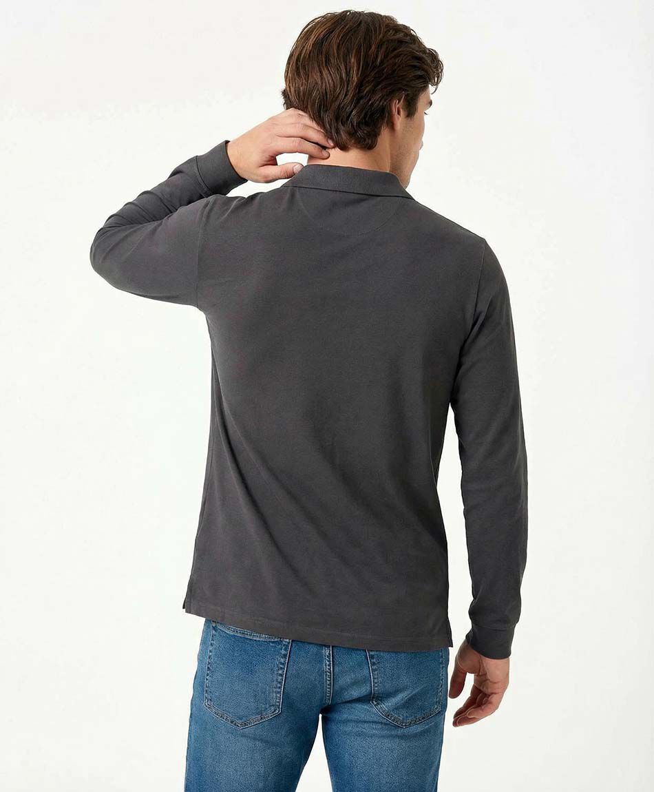 Polera hombre manga larga piqu&eacute;