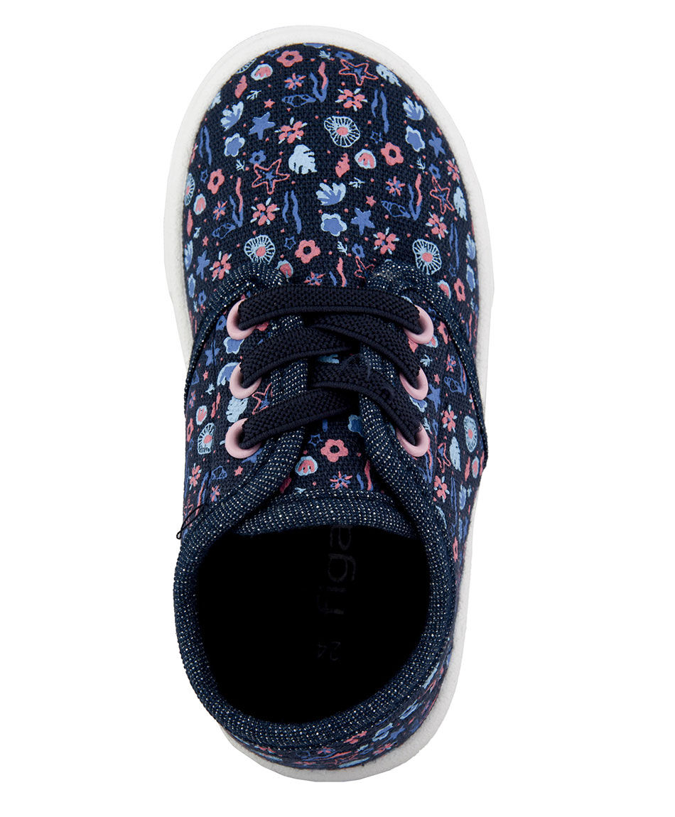 Zapatilla estampada azul marino