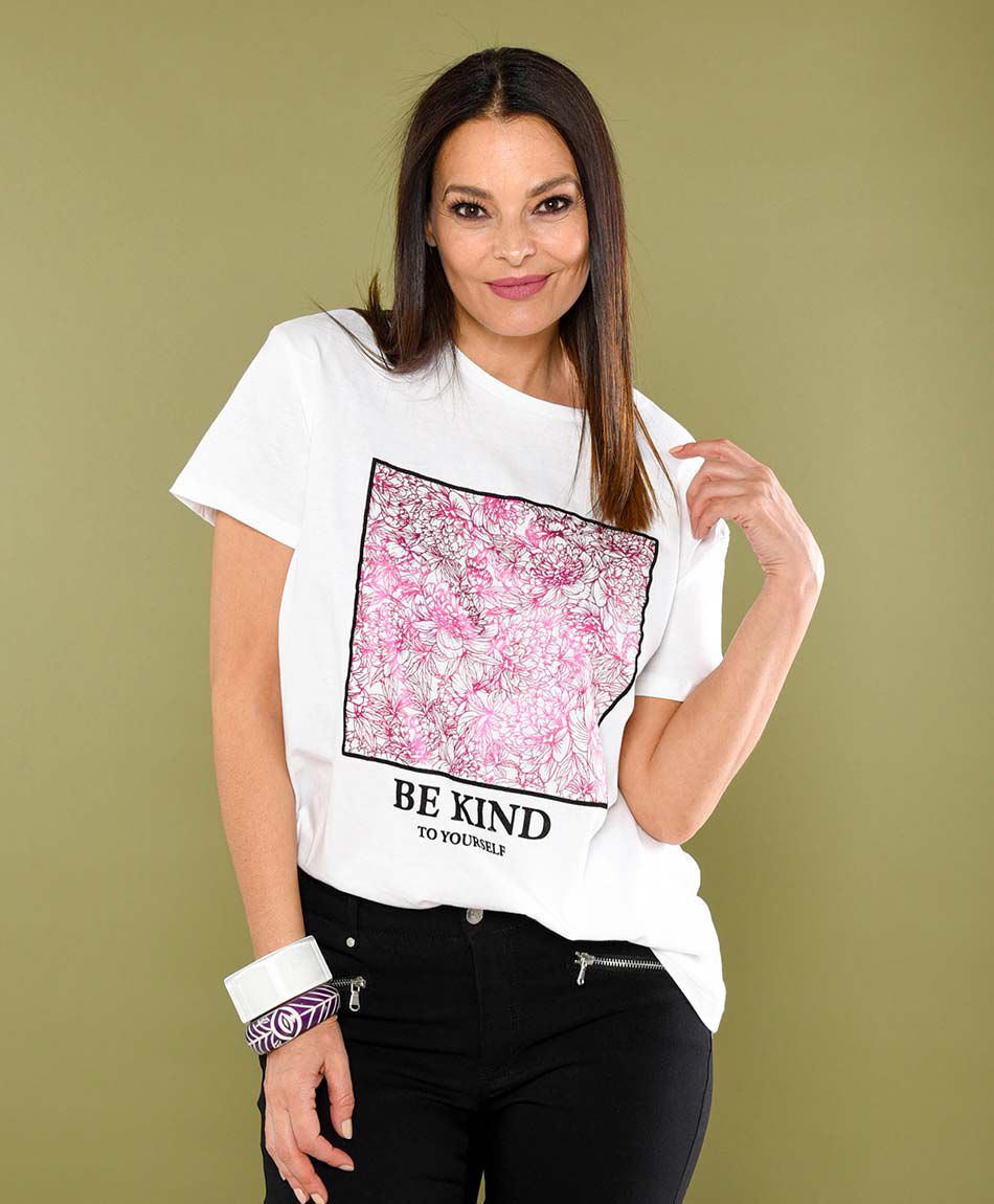 Polera oversize manga corta cuello redondo