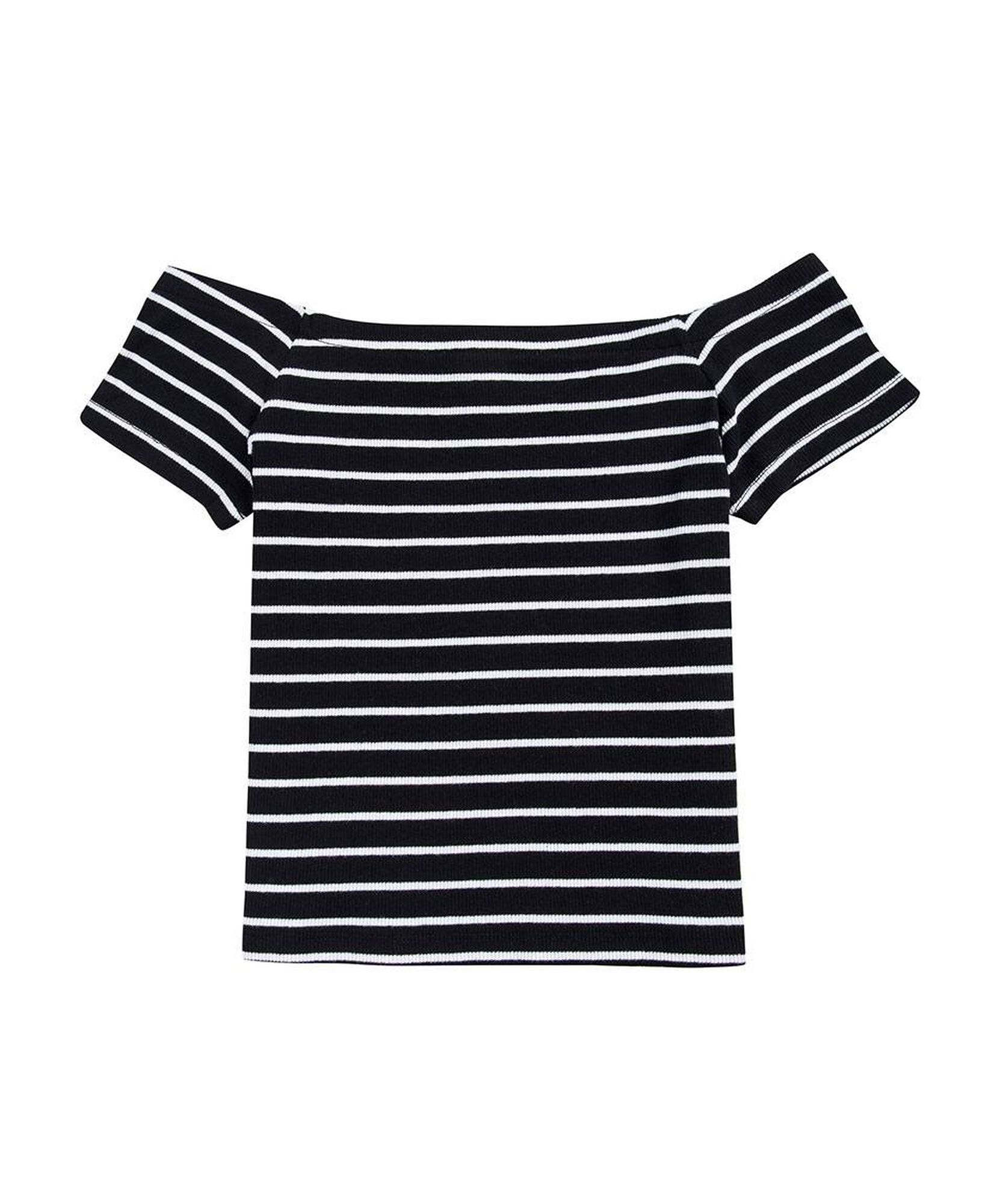 Polera niña acanalada líneas Polera niña acanalada líneas