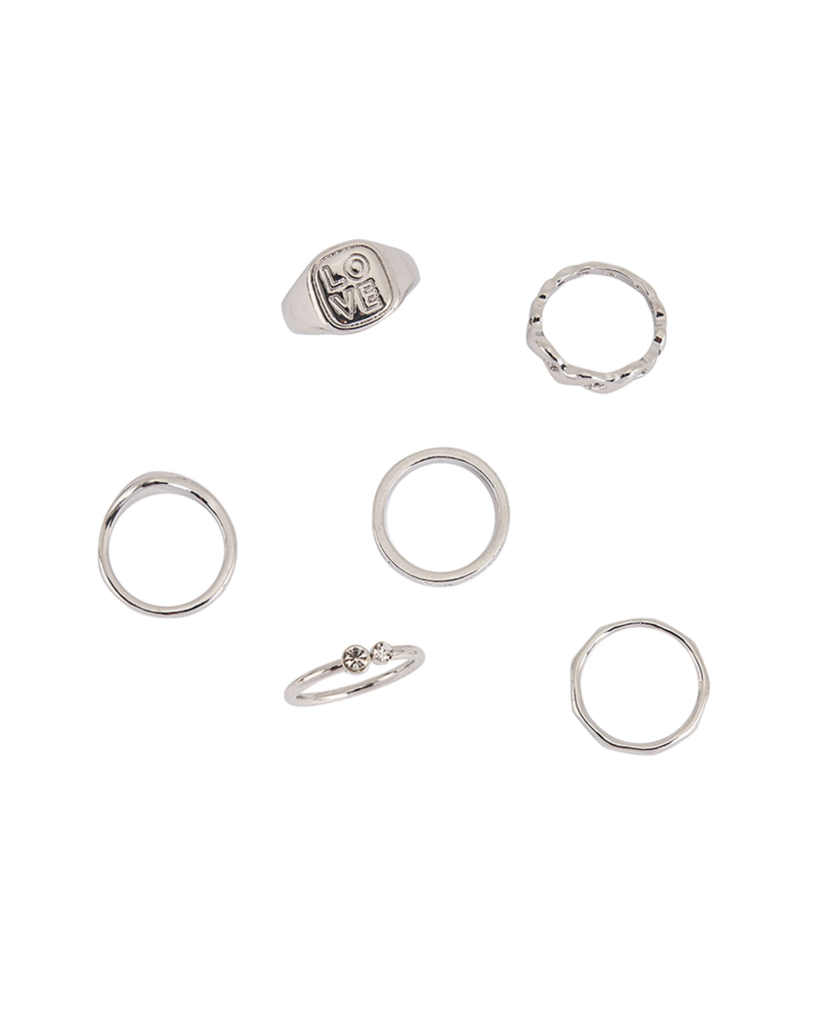 Set 6 anillos mujer silver Set 6 anillos mujer silver