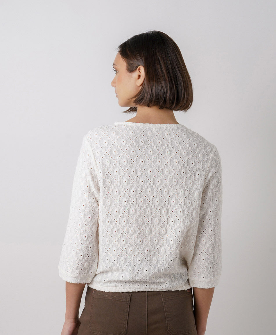 Polera mujer dise&ntilde;o flor lazo