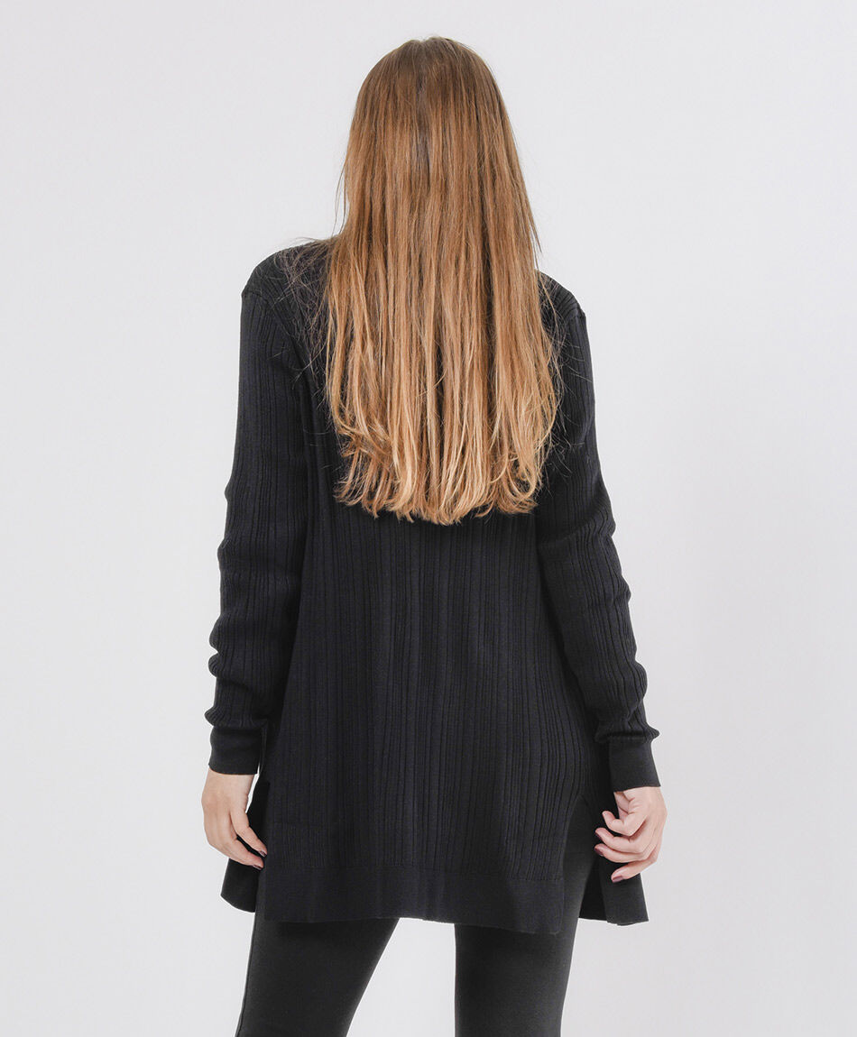 Cardigan mujer acanalado