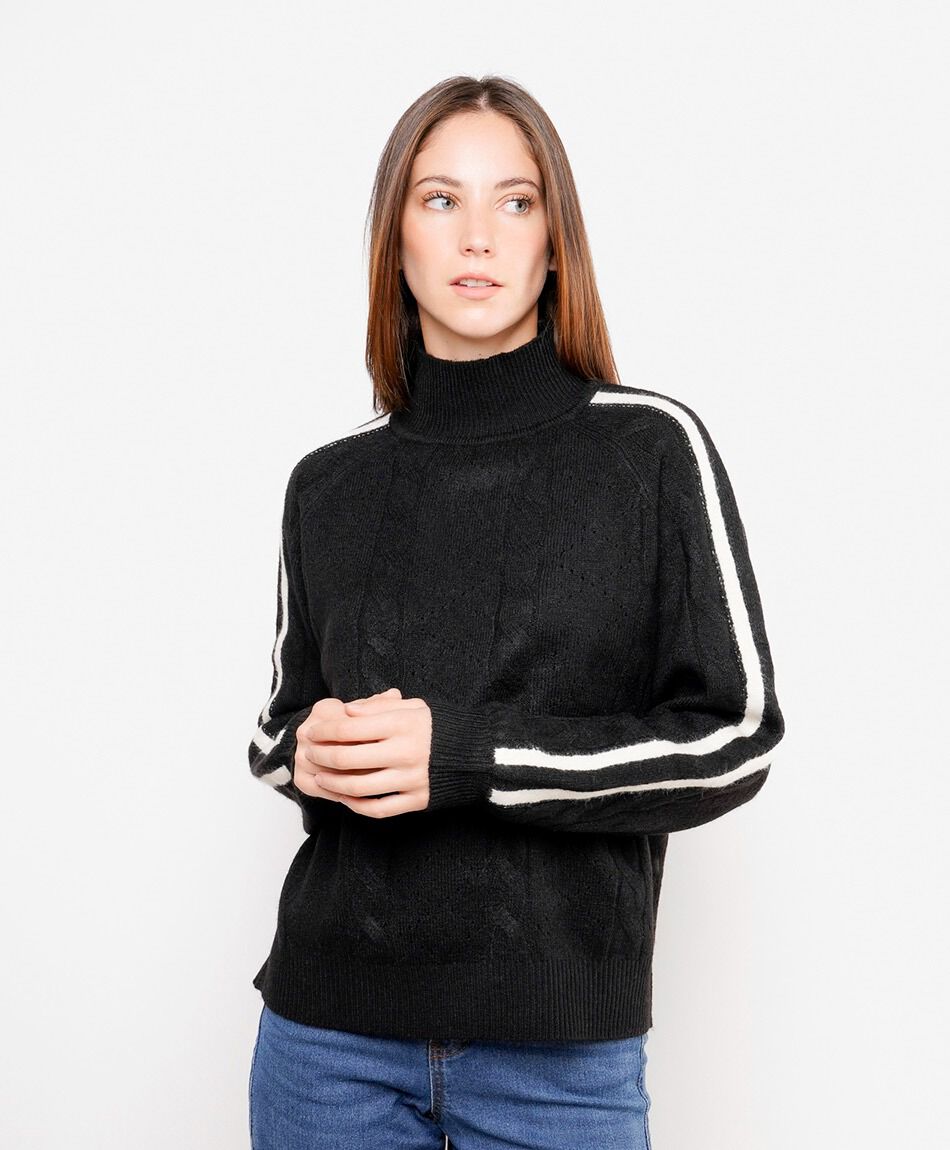 Sweater mujer doble l&iacute;nea lateral