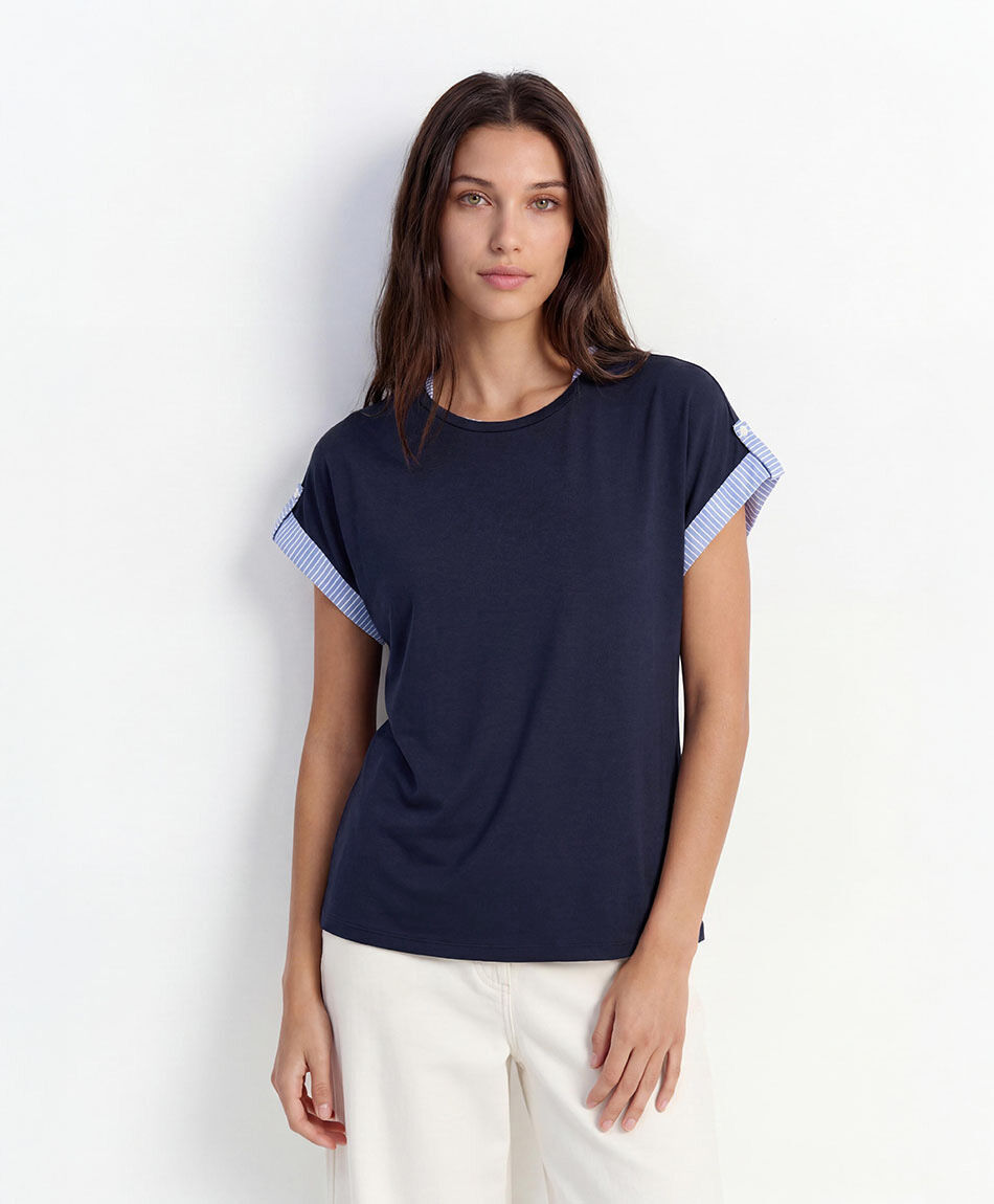 Polera mujer mix rayas