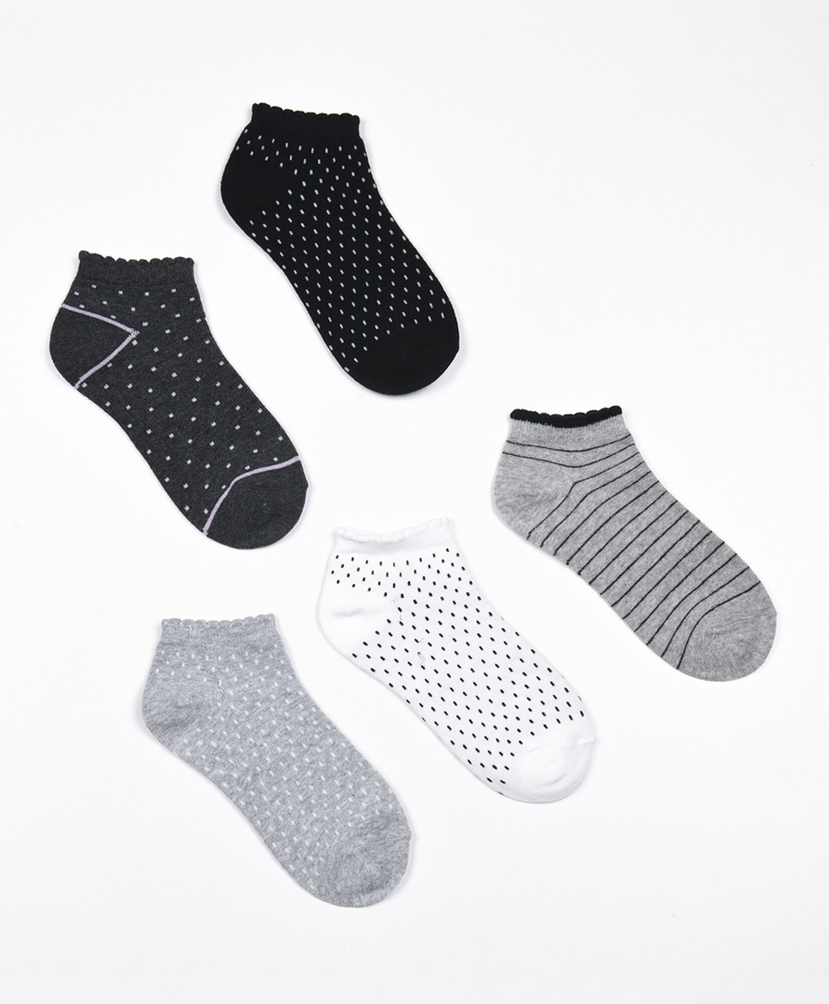 Pack 5 calcetines mujer puntos ondas Pack 5 calcetines mujer puntos ondas