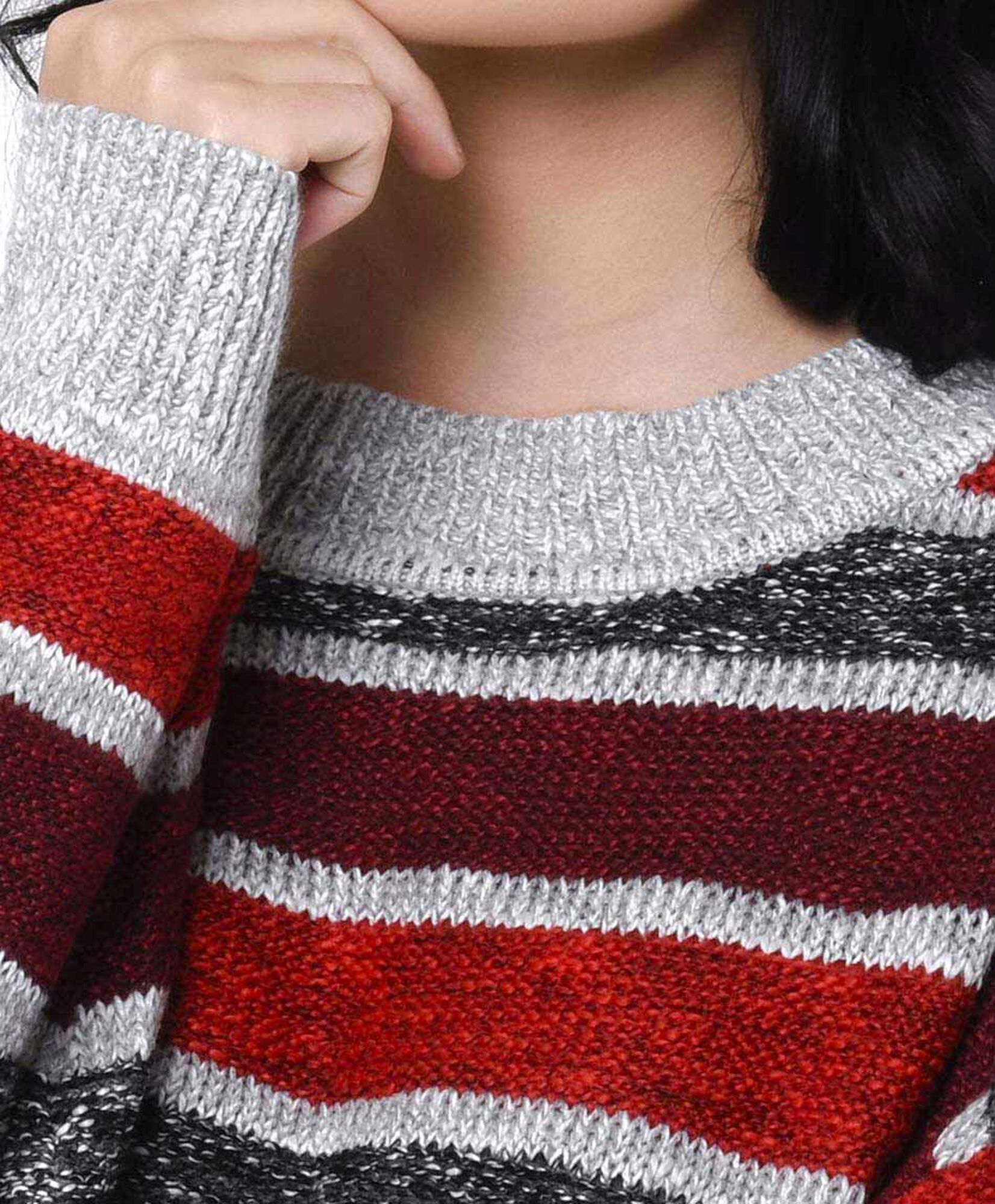 Sweater mujer líneas tricolor Sweater mujer líneas tricolor