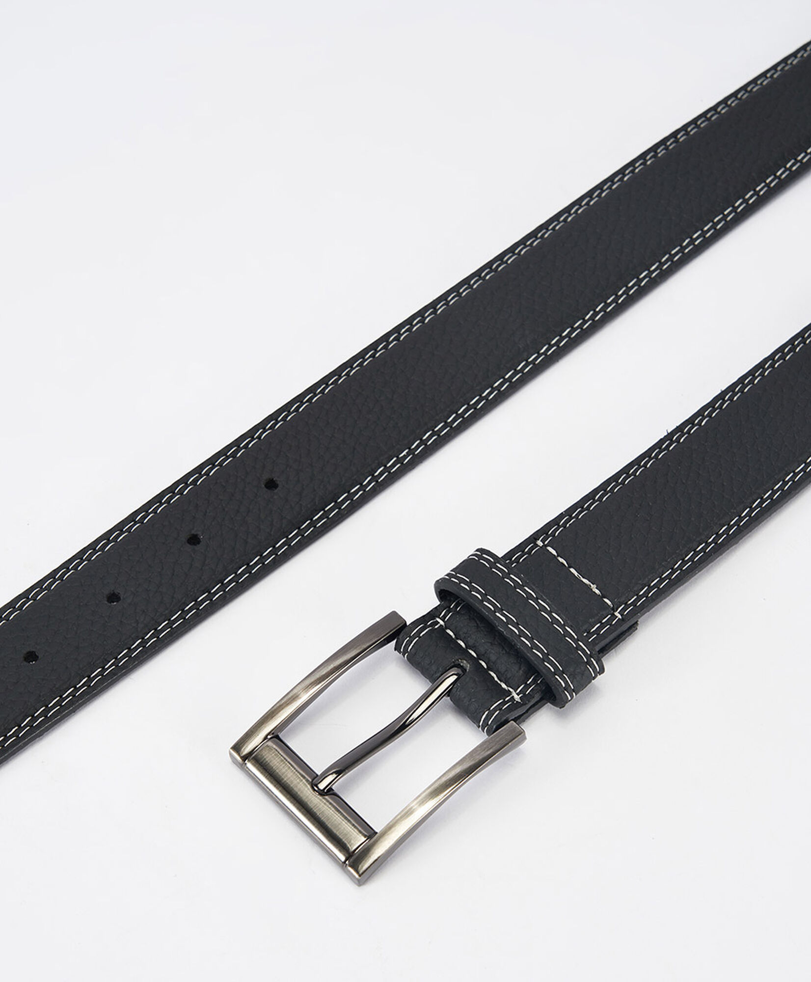 Cinturón hombre formal texturizado hebilla cuadrada Cinturón hombre formal texturizado hebilla cuadrada