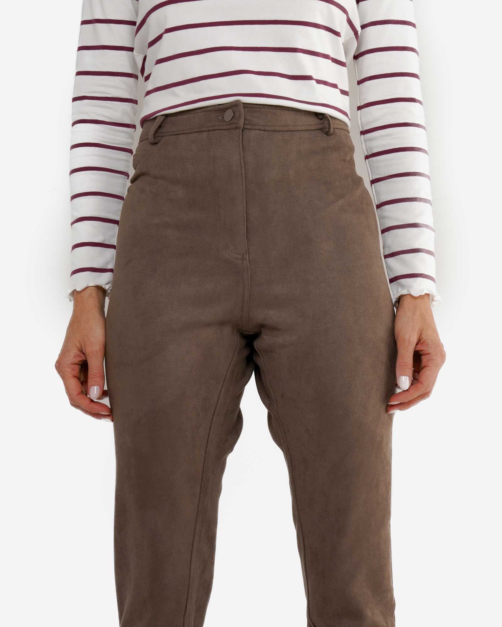 Pantal&oacute;n mujer suede caf&eacute;