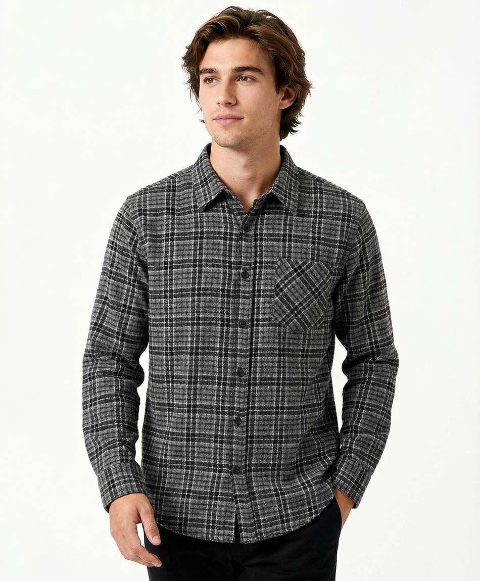 Camisa hombre franela escoc&eacute;s