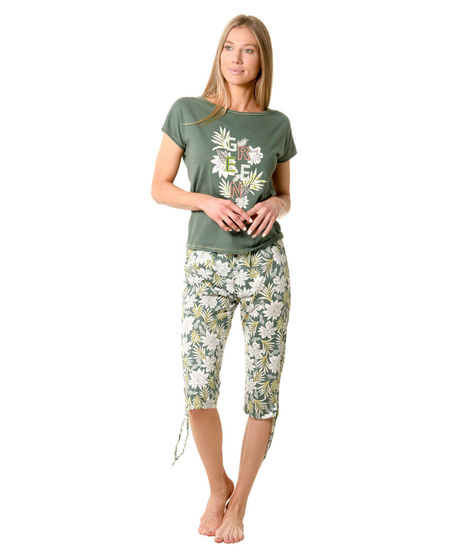 Pijama capri flores
