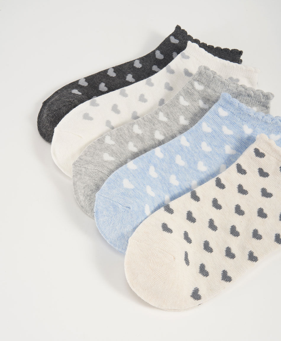 Pack 5 calcetines mujer corazones