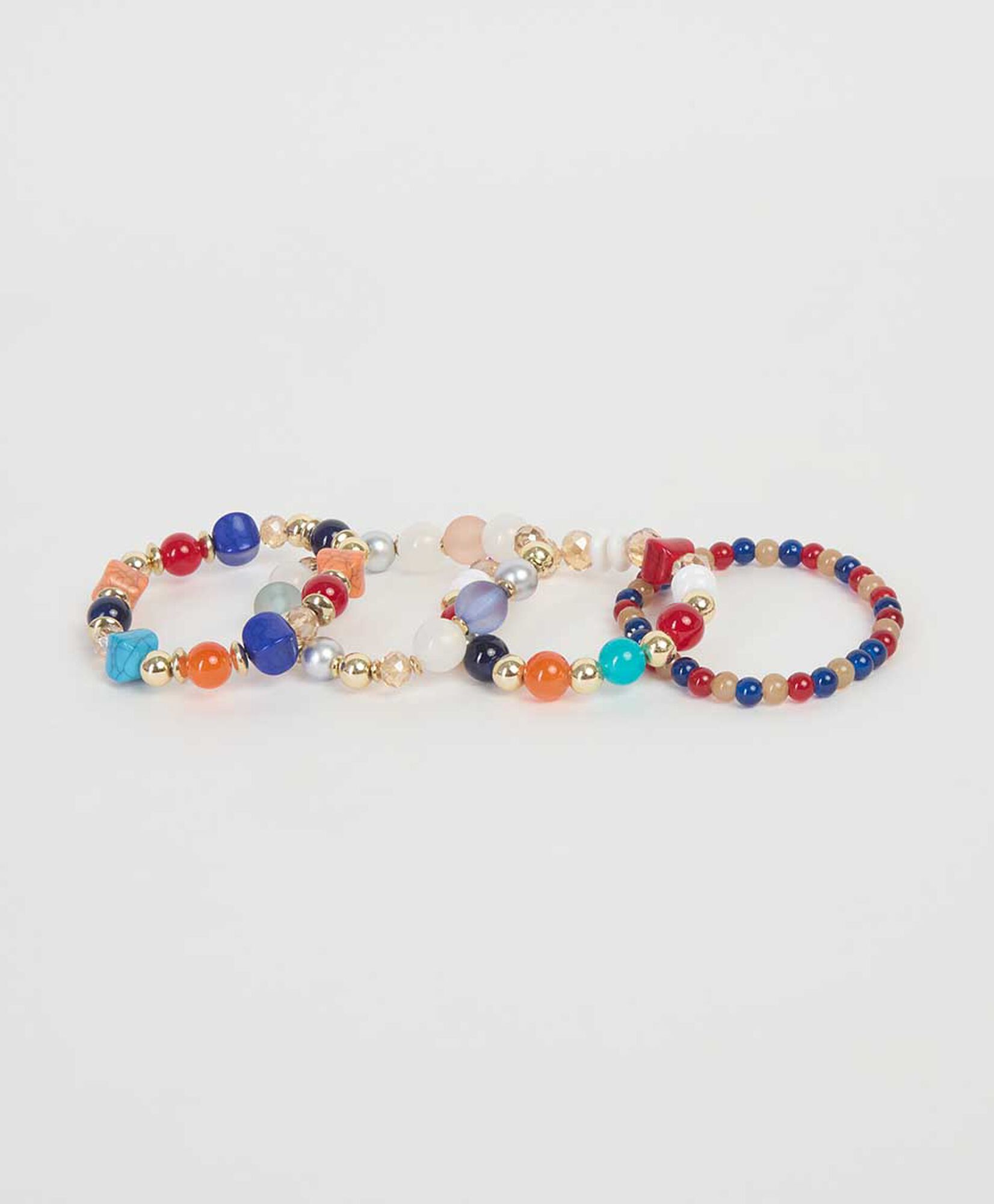 Set 4 pulseras mujer piedras colores Set 4 pulseras mujer piedras colores