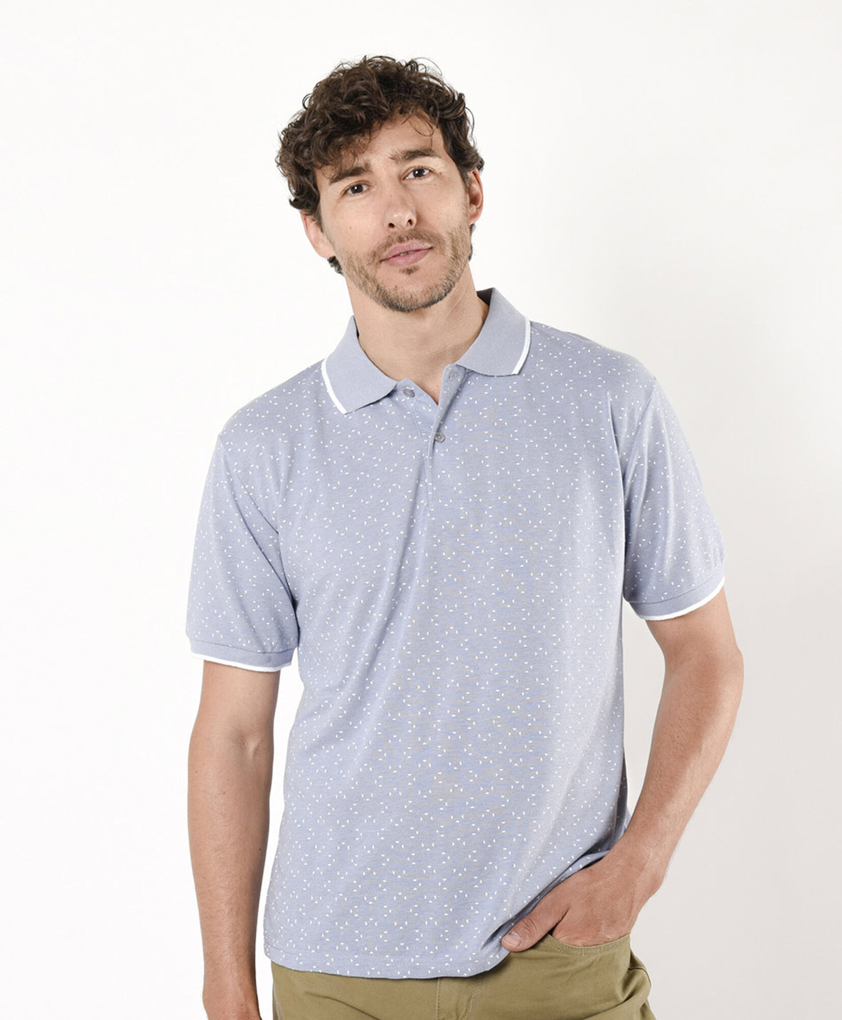 Polera hombre mini diseño cuello piqué Polera hombre mini diseño cuello piqué