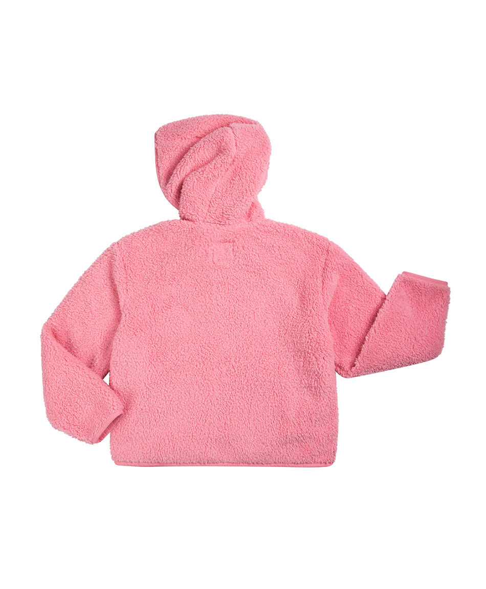 Poler&oacute;n ni&ntilde;a tela sherpas rosa