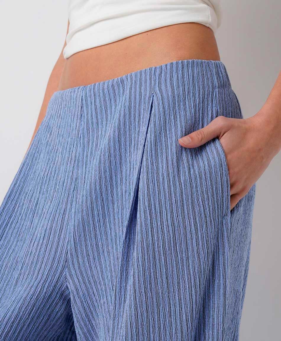 Pantal&oacute;n mujer listas azul