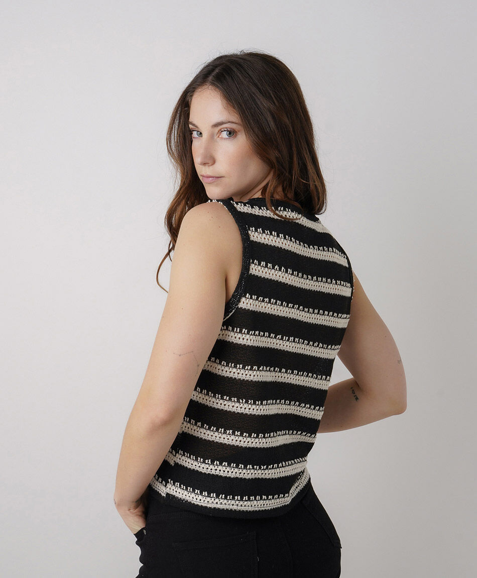 Tejido mujer polera sin mangas