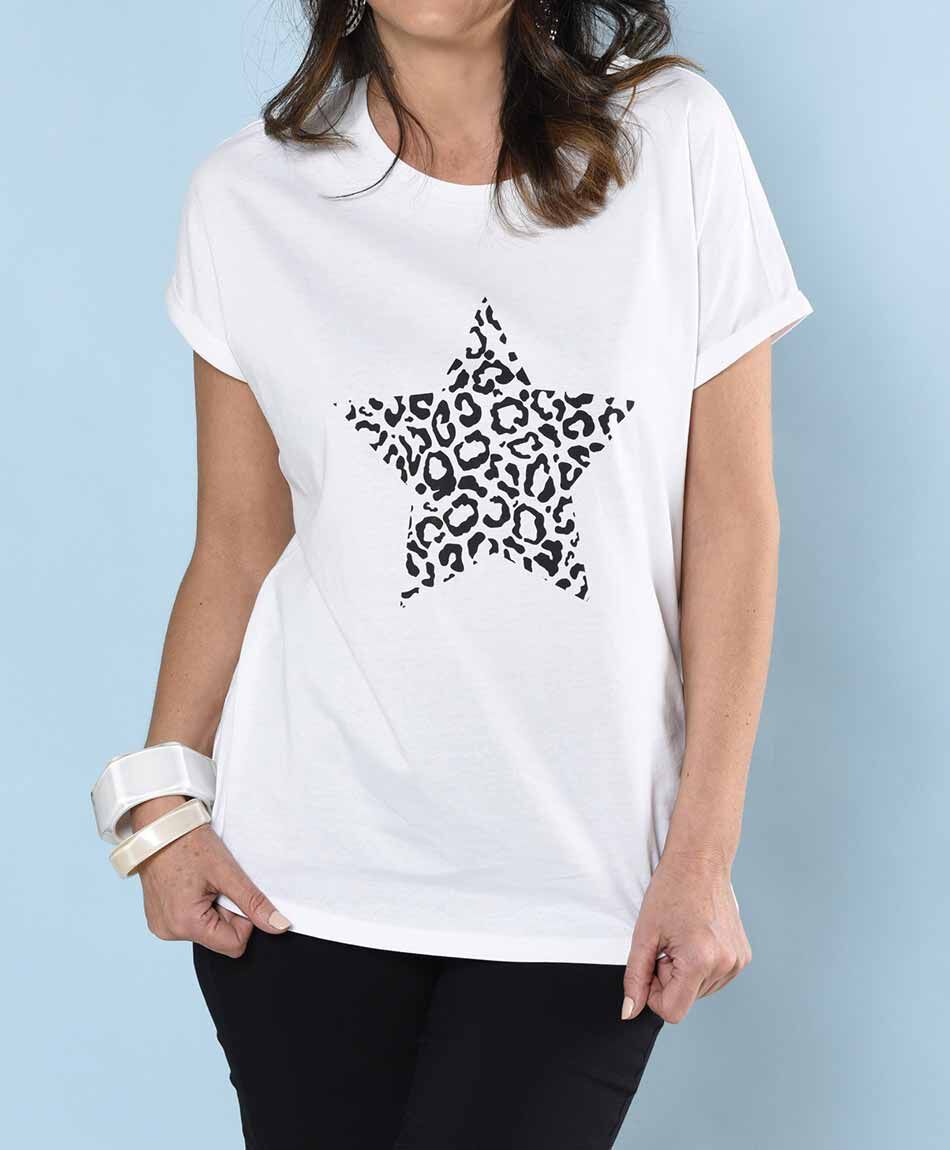 Polera oversize manga mini cuello redondo
