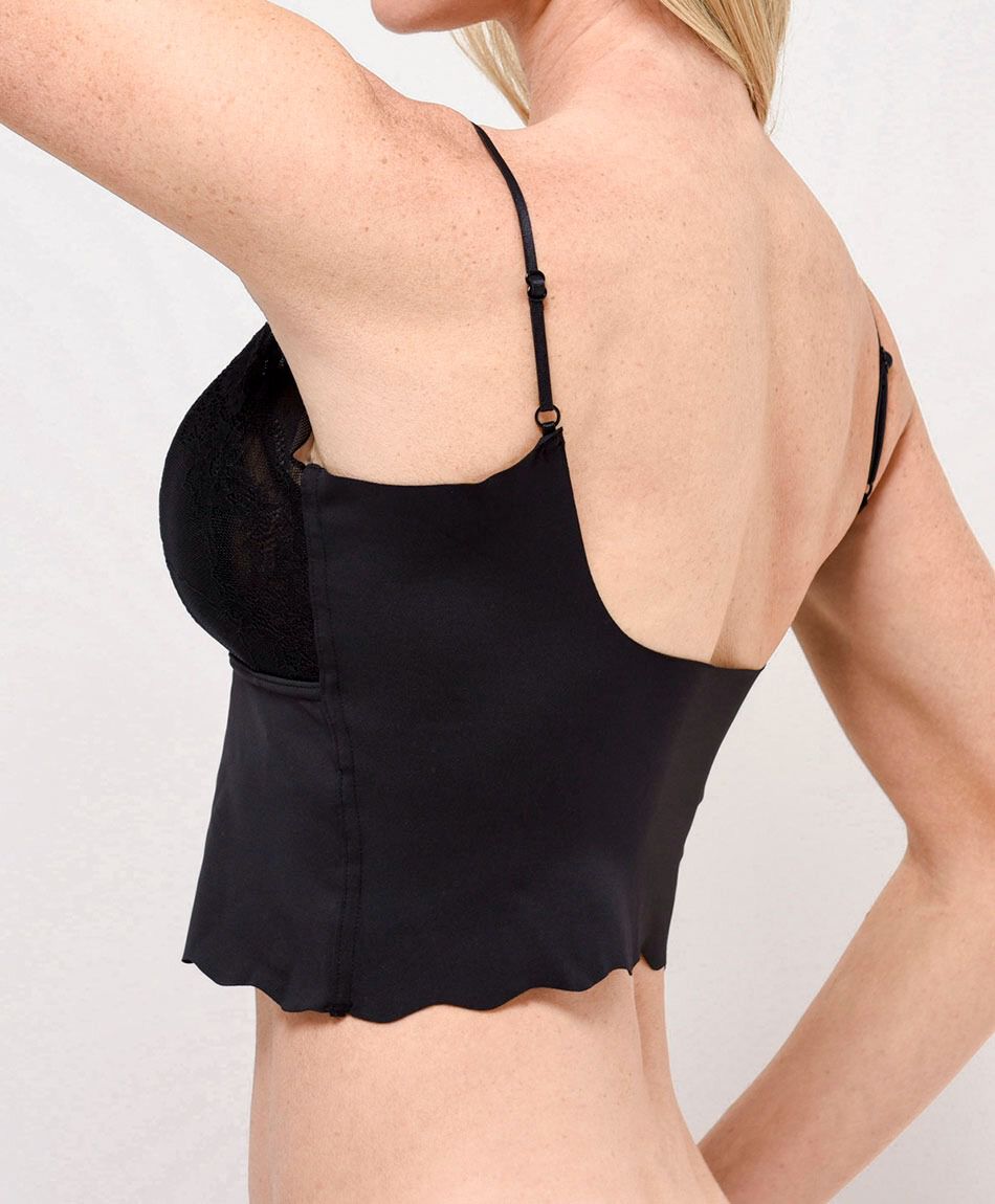 Bralette mujer encajes pretina larga