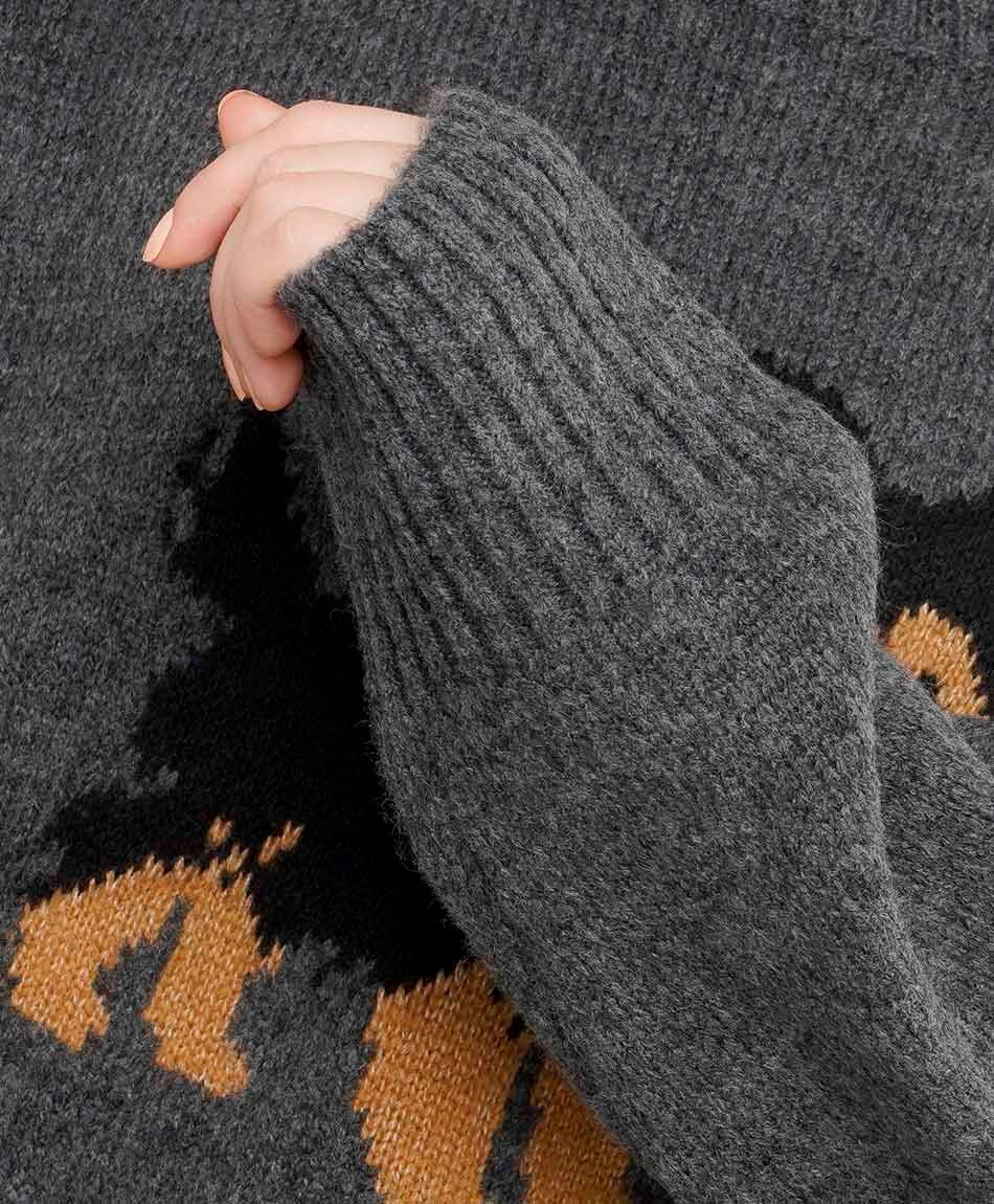 Sweater mujer jacquard dog bordado
