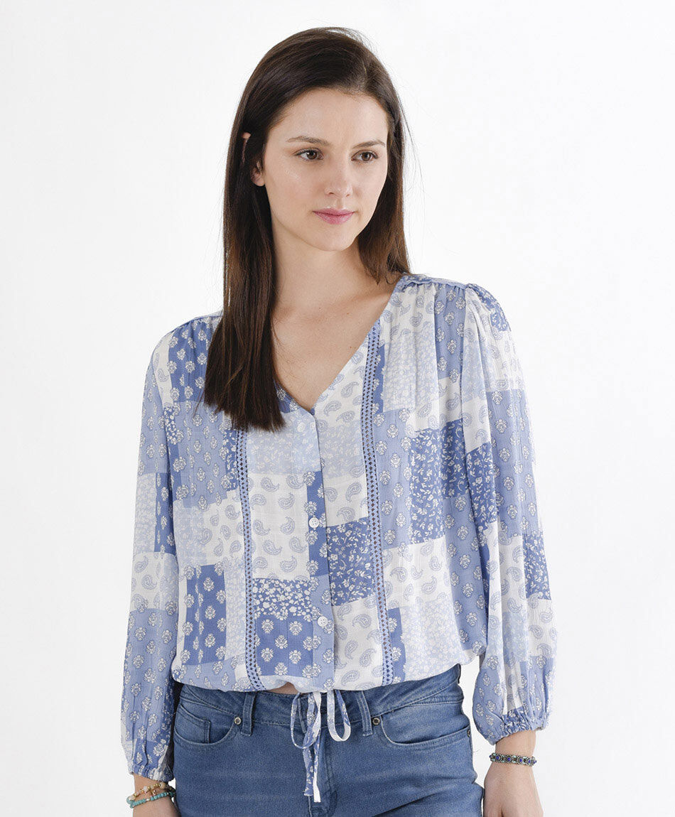 Blusa mujer patchwork encaje