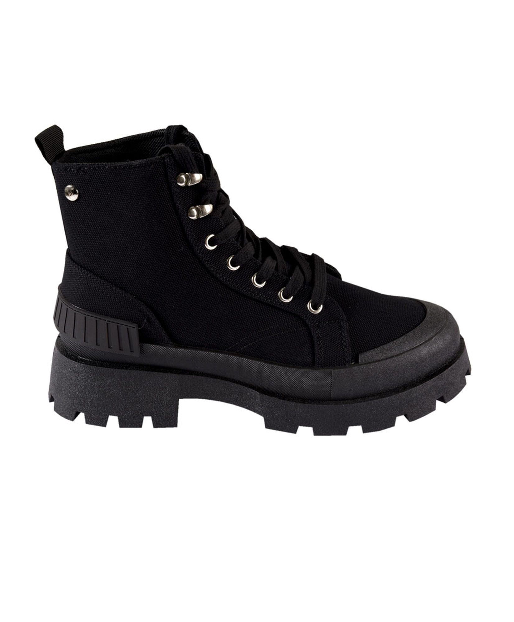 Botines canvas taco cuadrado Botines canvas taco cuadrado