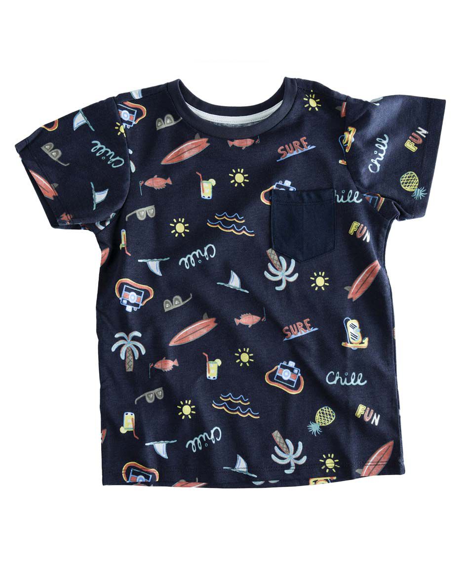 Polera manga corta cuello redondo