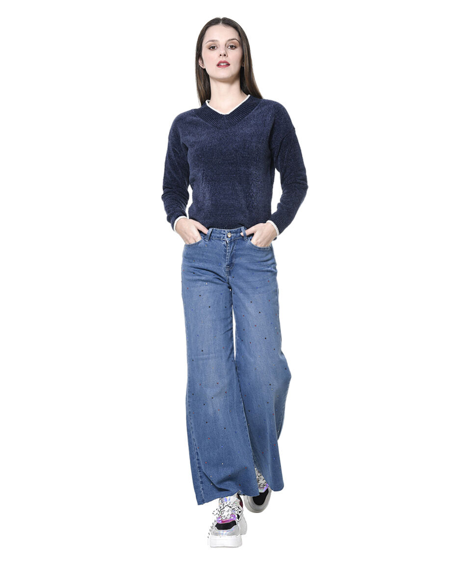 Jeans aplicacion piedras