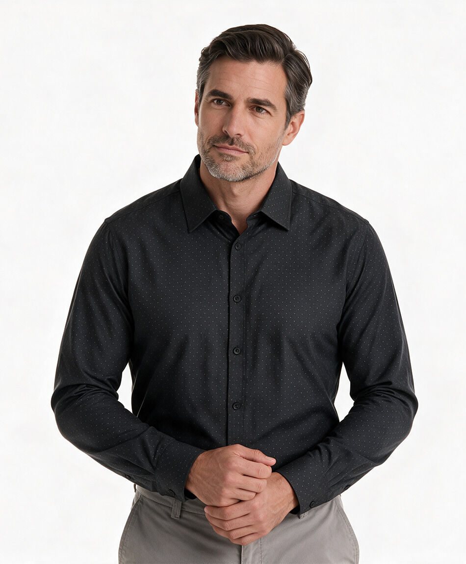 Camisa hombre formal gris oscuro