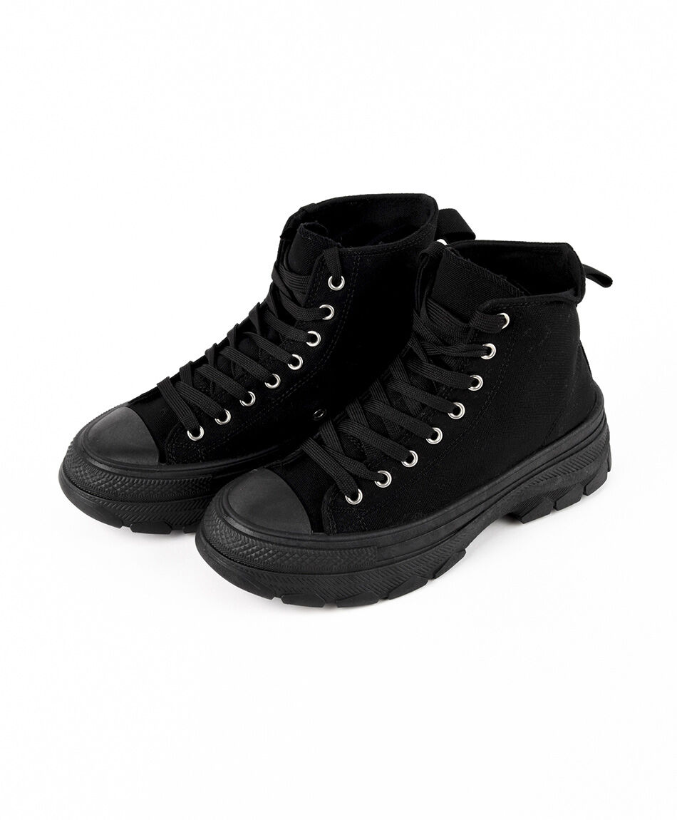 Zapatilla mujer lona negro