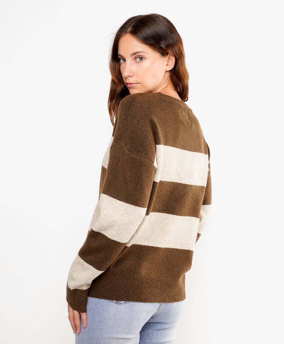 Sweater mujer bicolor brown