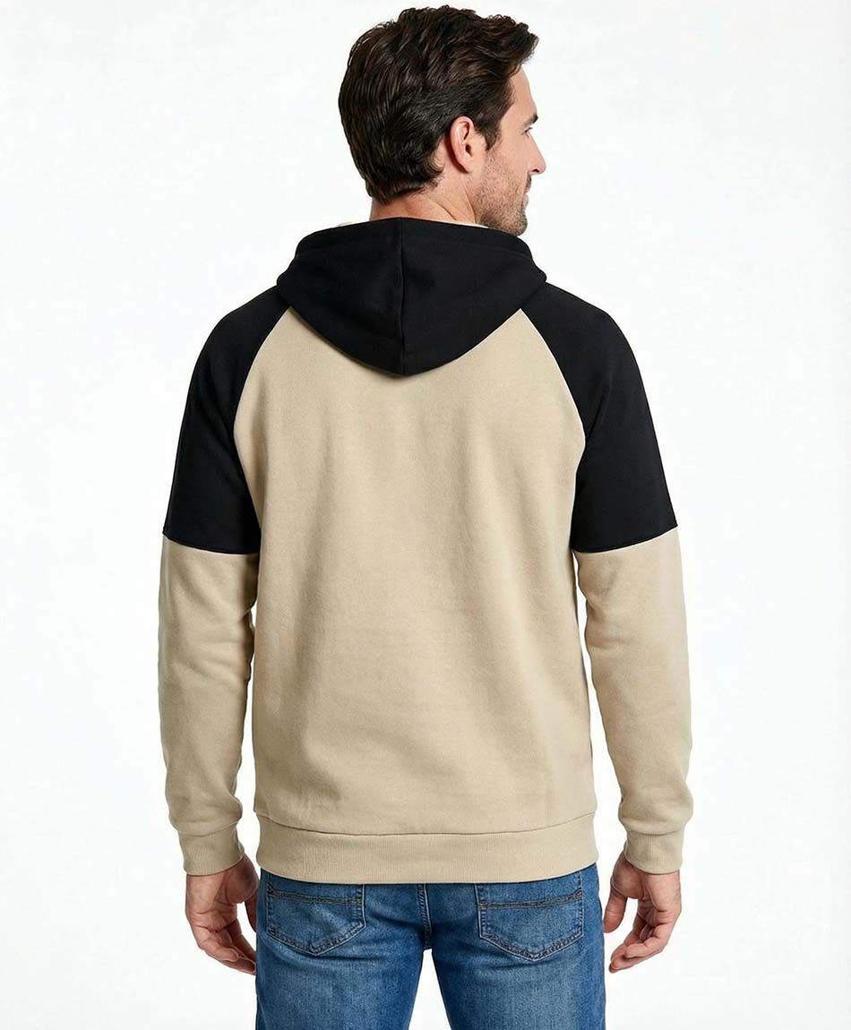 Poler&oacute;n hombre canguro zip beige