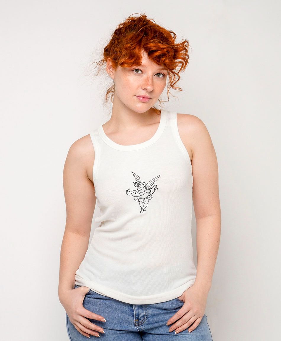 Polera mujer &aacute;ngel bordado