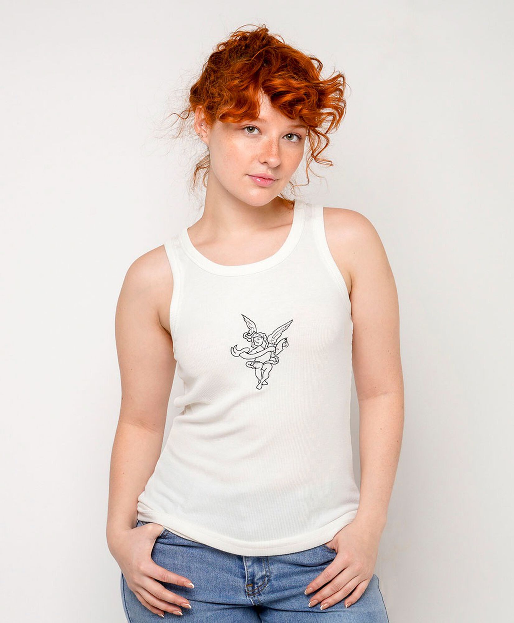 Polera mujer ángel bordado Polera mujer ángel bordado