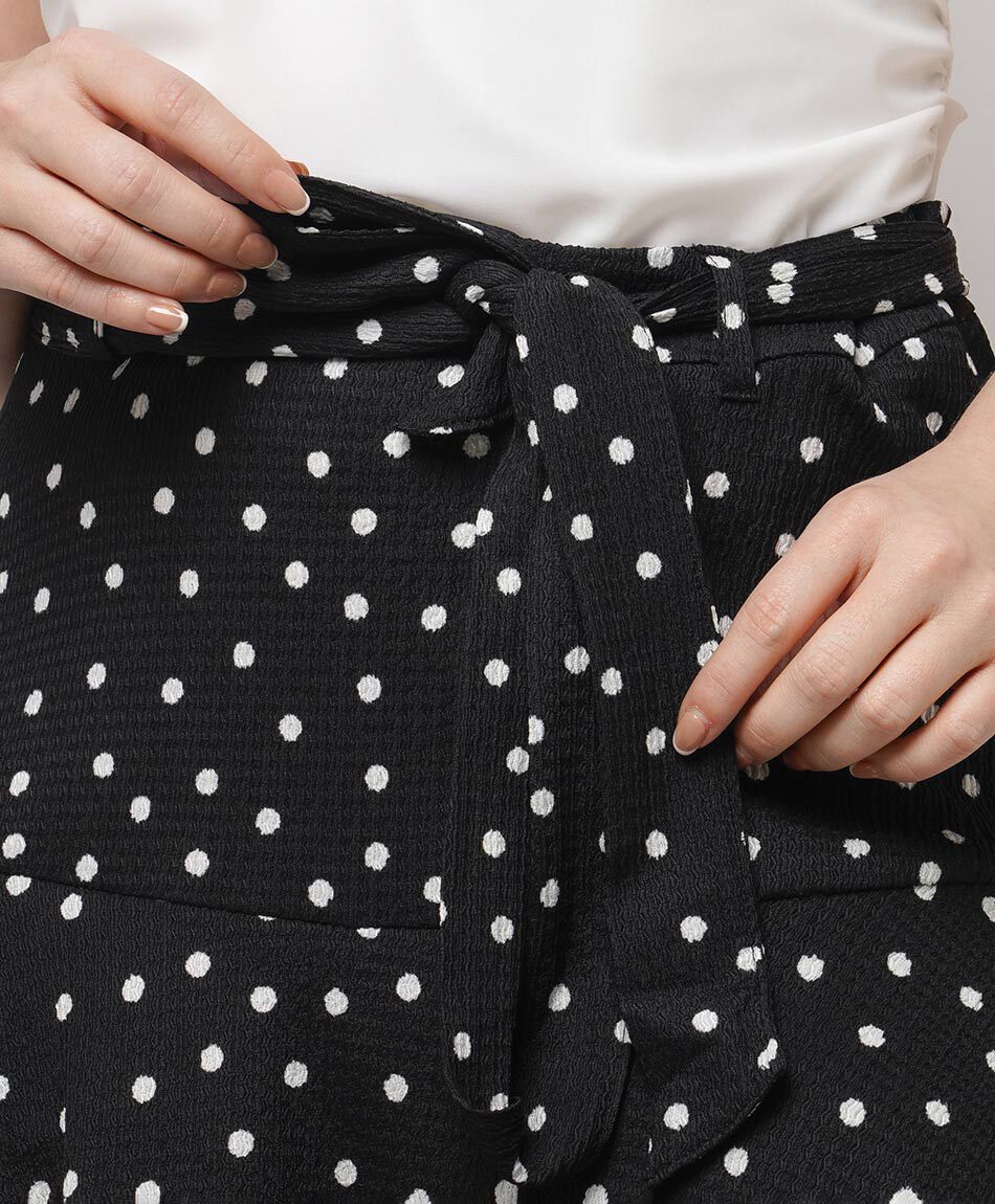 Falda mujer short puntos amarre frontal