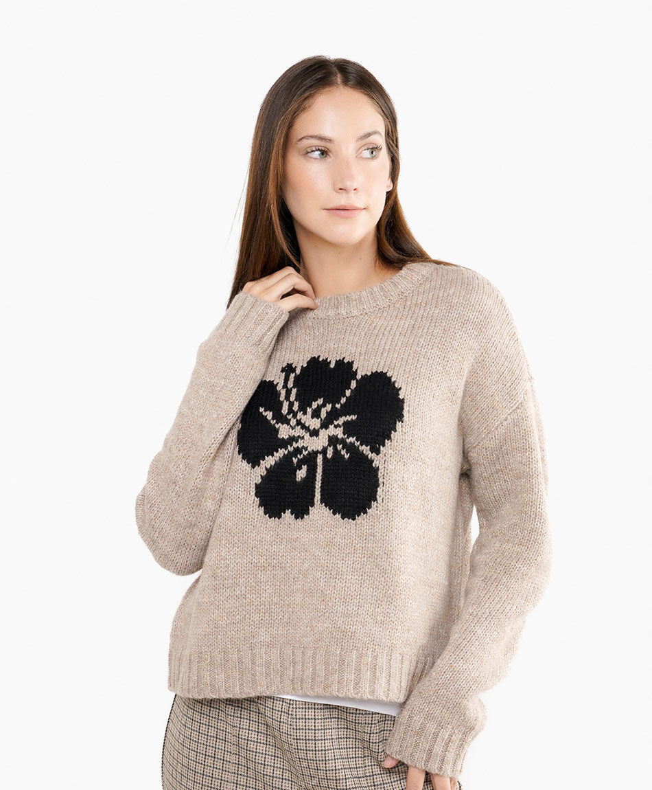 Sweater mujer flor