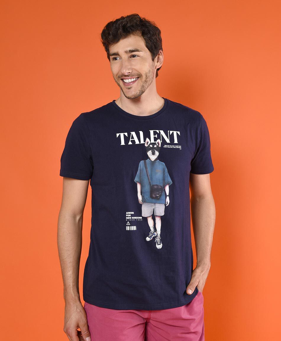 Polera manga corta cuello redondo