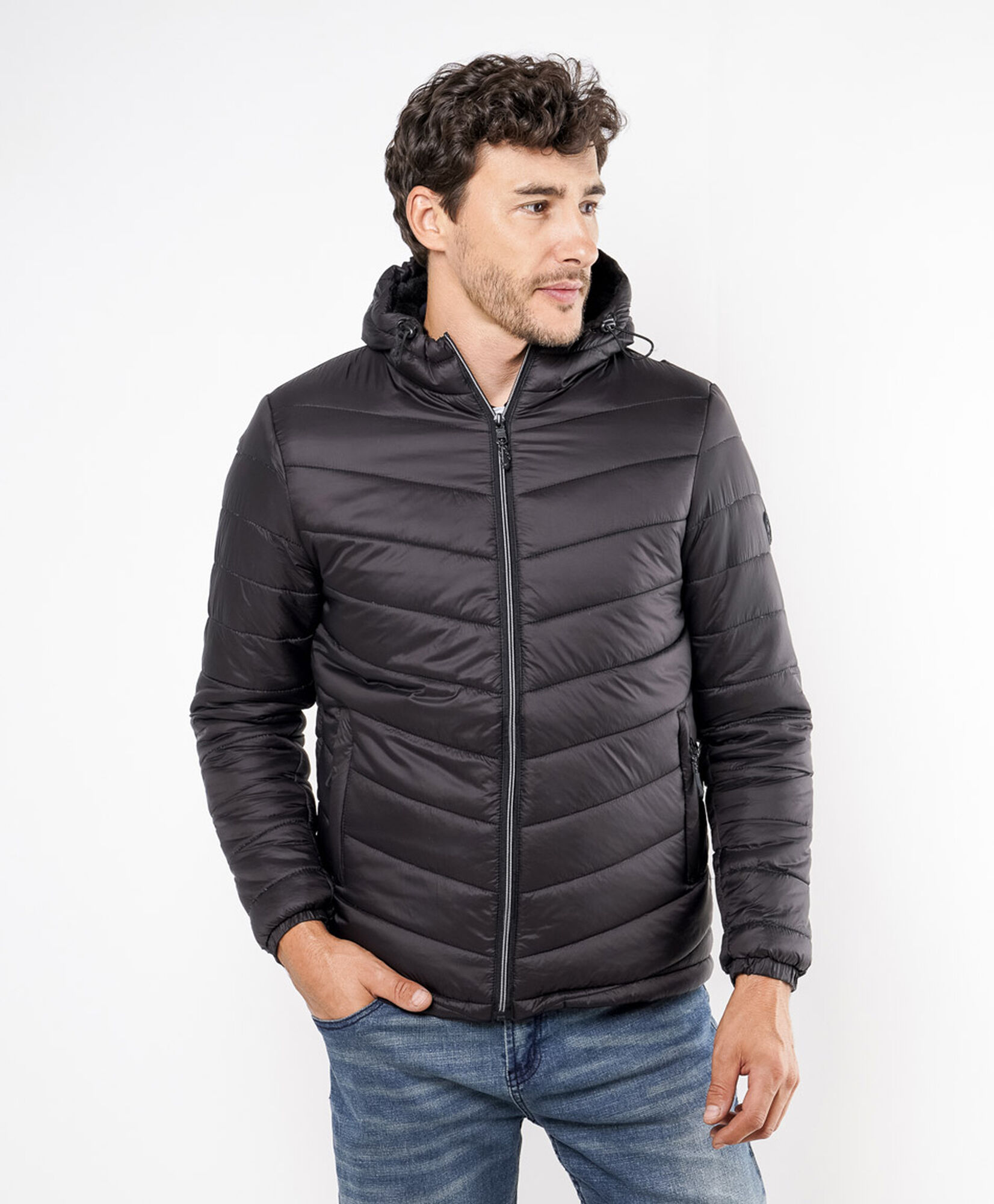 Parka hombre líneas negra Parka hombre líneas negra