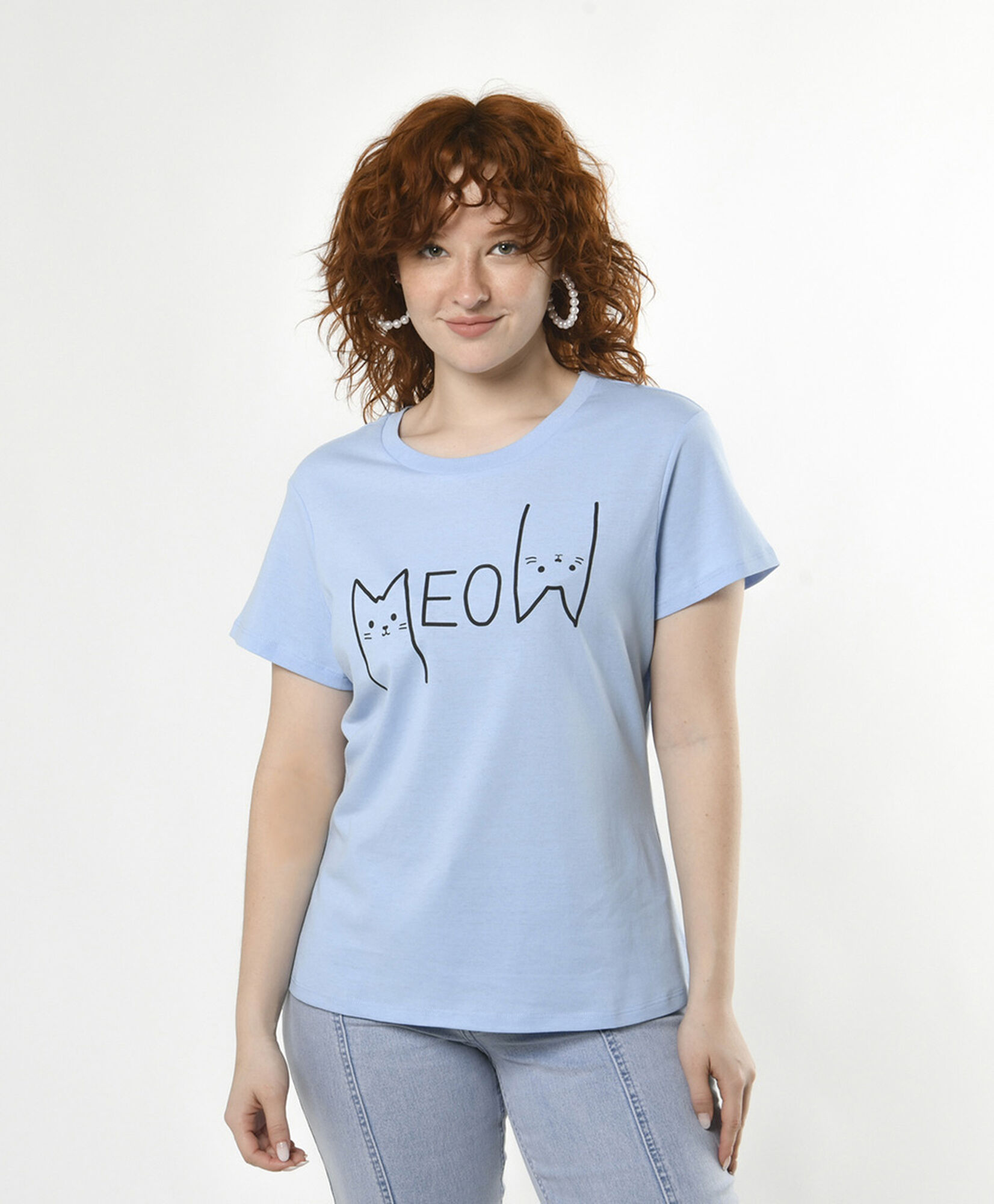 Polera mujer gato meow Polera mujer gato meow