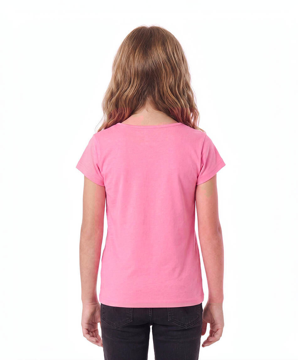 Polera ni&ntilde;a b&aacute;sica rosada