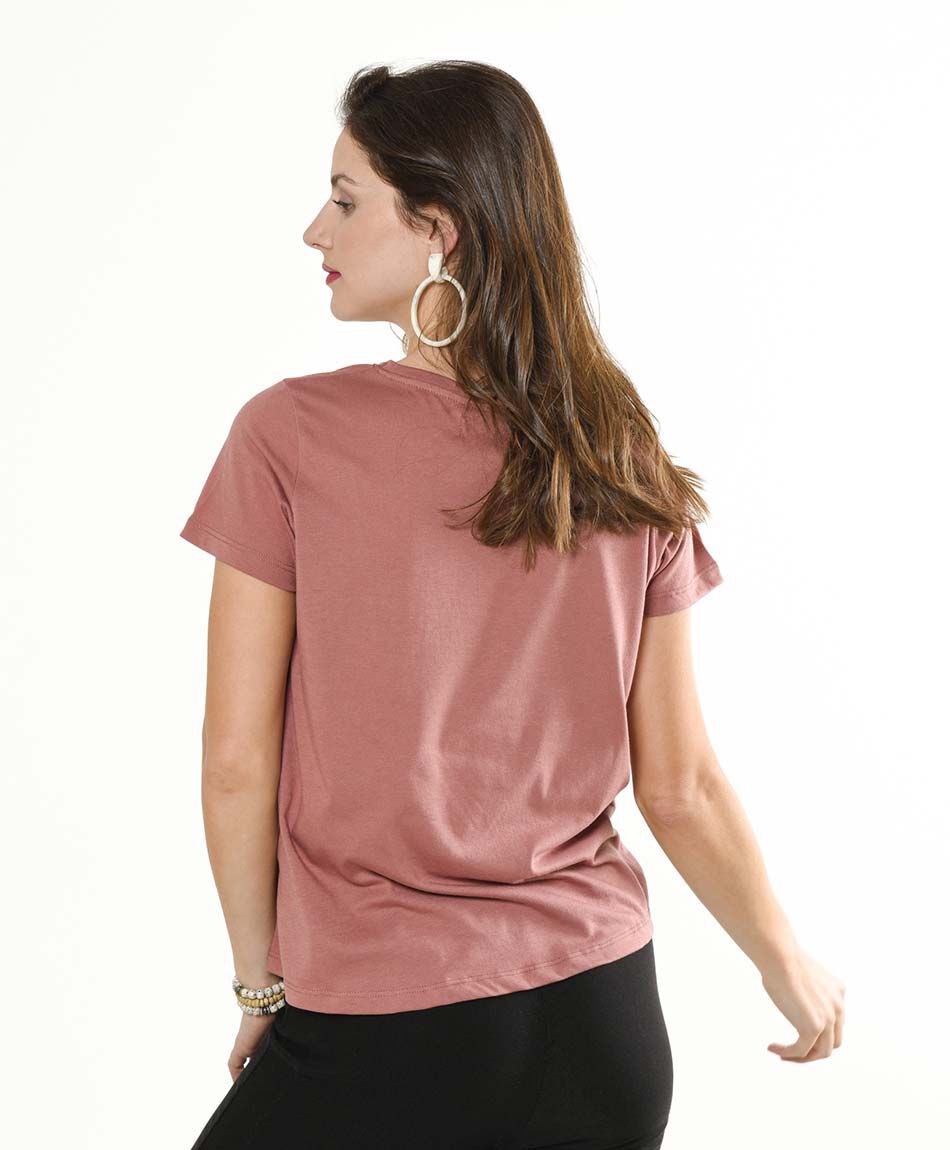 Polera manga corta cuello redondo