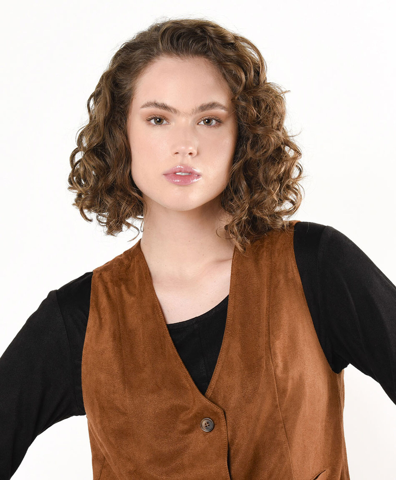 Vest mujer café suede Vest mujer café suede