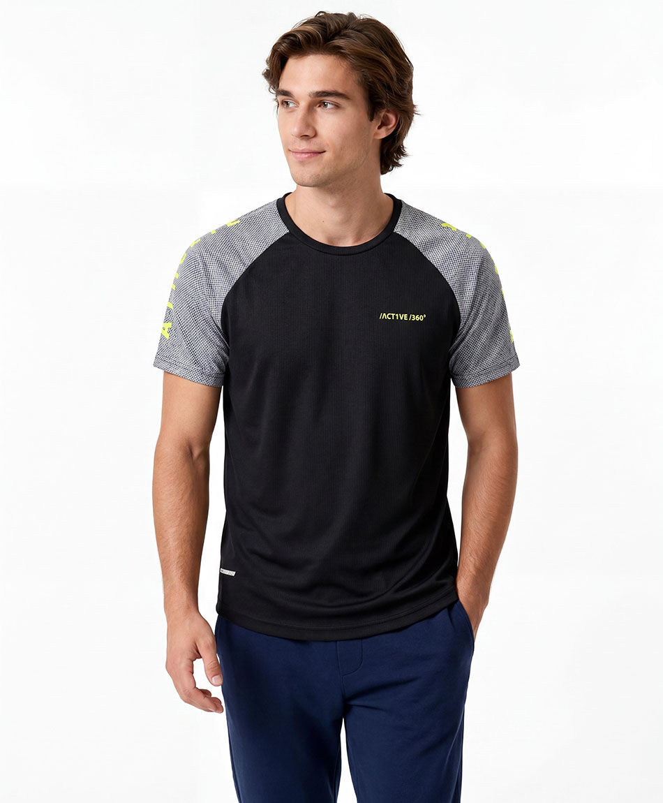 Polera deportiva hombre frase ne&oacute;n