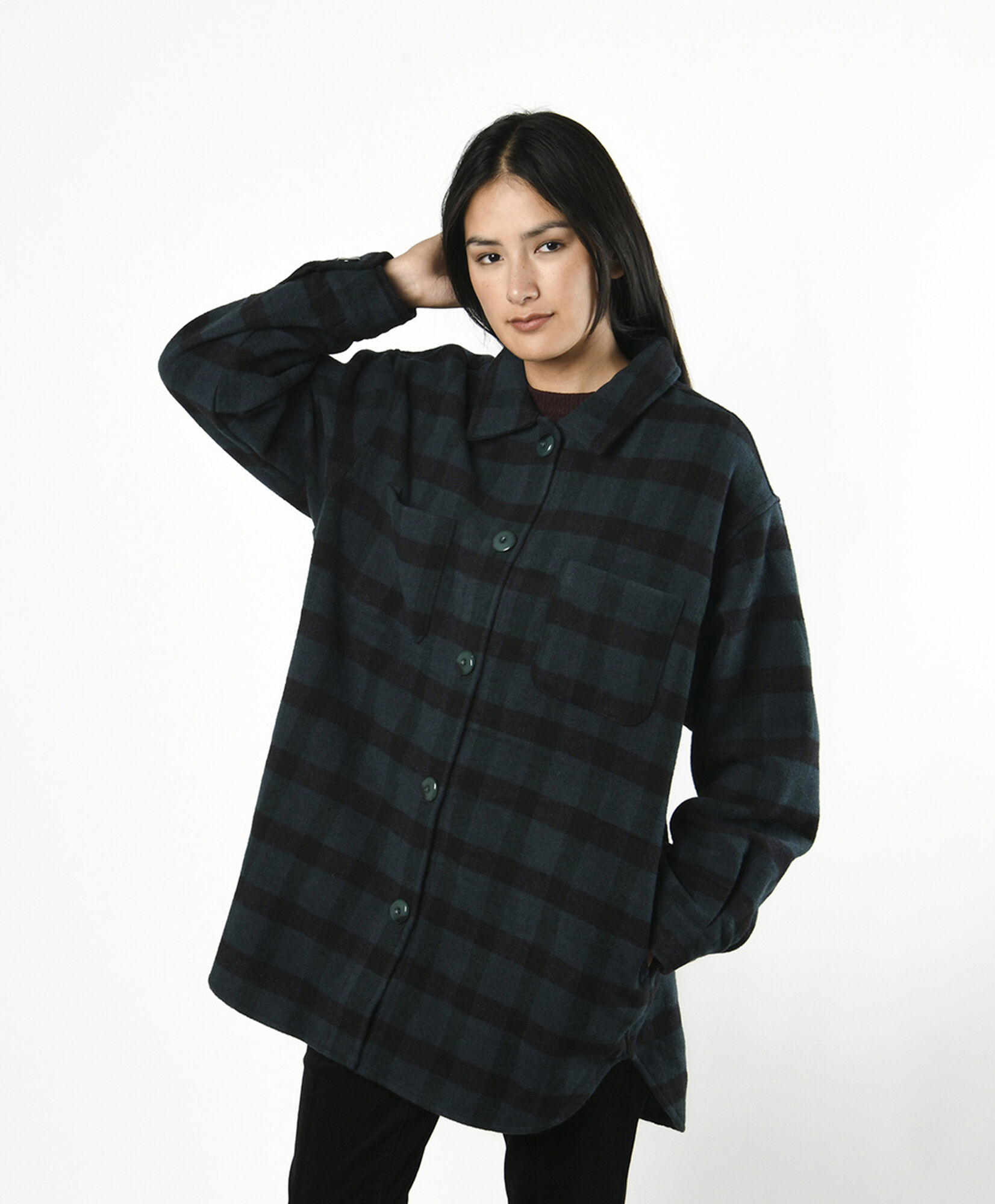 Chaqueta mujer escocesa larga Chaqueta mujer escocesa larga